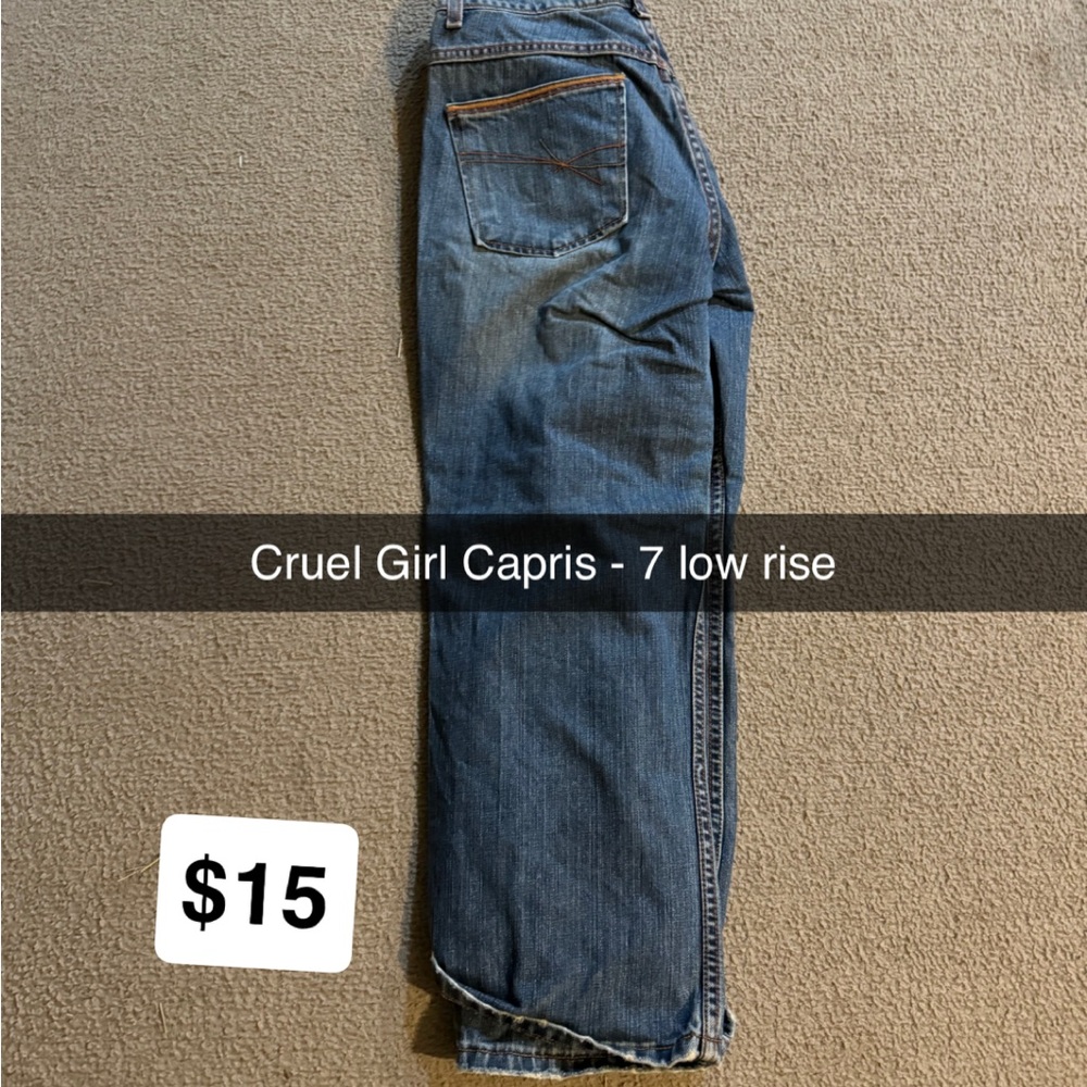 Cruel Girl Blue Ankle Cropped Jeans